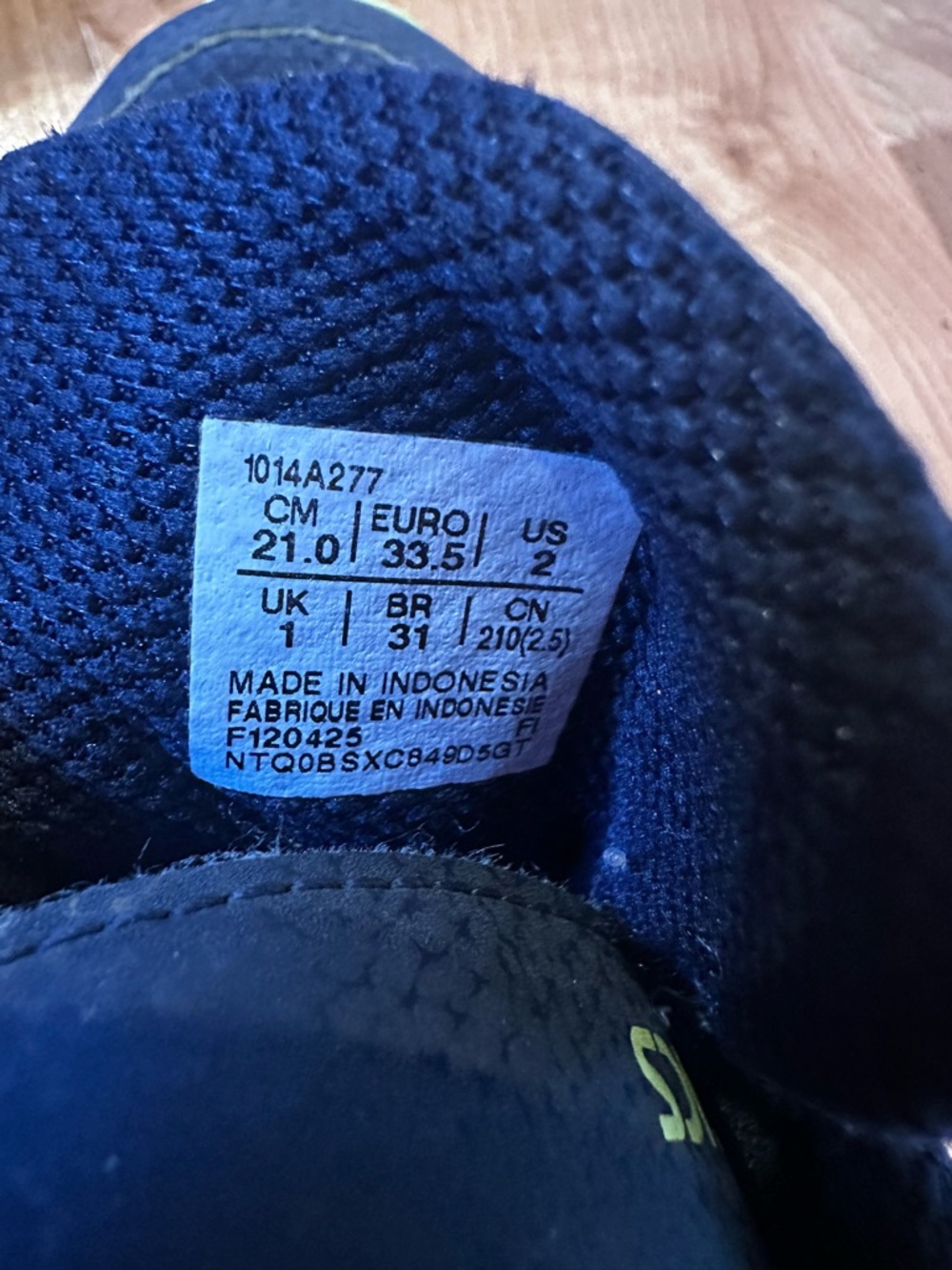 Asics Kids Navy and Yellow Velcro Sneakers - Picture 6 of 6
